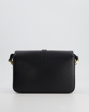Saint Laurent Black Messenger Leather Bag with Gold Hardware