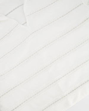 Chanel White Blouse with CC Logo Embroideries Size FR 34 (UK 6)
