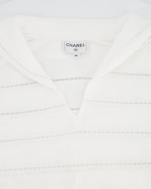 Chanel White Blouse with CC Logo Embroideries Size FR 34 (UK 6)