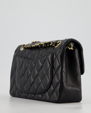 Chanel Vintage Black Small Classic Double Flap Bag in Lambskin Leather with 24k Gold Hardware
