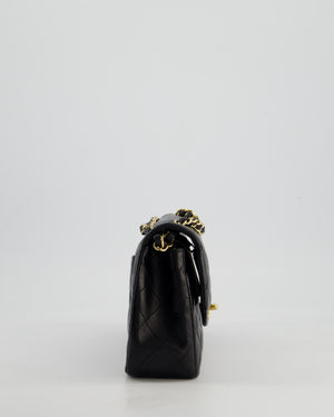 Chanel Vintage Black Small Classic Double Flap Bag in Lambskin Leather with 24k Gold Hardware