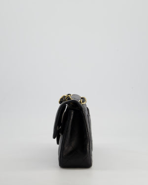Chanel Vintage Black Small Classic Double Flap Bag in Lambskin Leather with 24k Gold Hardware