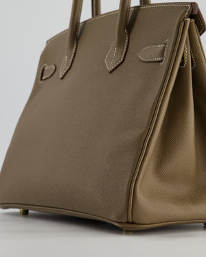 Hermès Birkin 30 Retourne Bag in Etoupe Epsom Leather with Gold Hardware