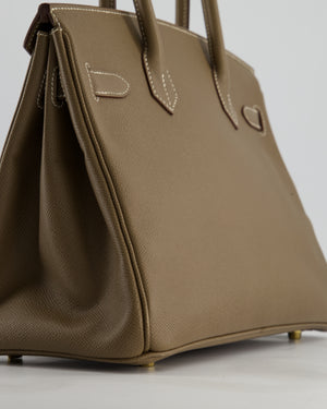 Hermès Birkin 30 Retourne Bag in Etoupe Epsom Leather with Gold Hardware