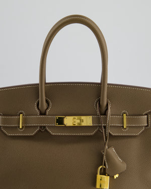 Hermès Birkin 30 Retourne Bag in Etoupe Epsom Leather with Gold Hardware