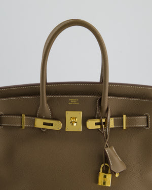 Hermès Birkin 30 Retourne Bag in Etoupe Epsom Leather with Gold Hardware