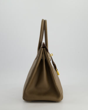 Hermès Birkin 30 Retourne Bag in Etoupe Epsom Leather with Gold Hardware