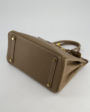 Hermès Birkin 30 Retourne Bag in Etoupe Epsom Leather with Gold Hardware
