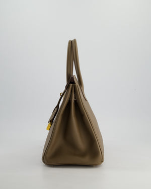 Hermès Birkin 30 Retourne Bag in Etoupe Epsom Leather with Gold Hardware
