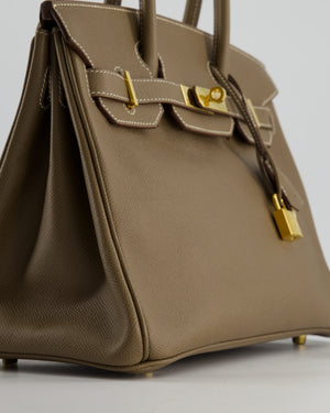 Hermès Birkin 30 Retourne Bag in Etoupe Epsom Leather with Gold Hardware