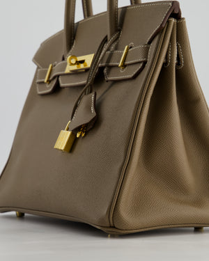 Hermès Birkin 30 Retourne Bag in Etoupe Epsom Leather with Gold Hardware
