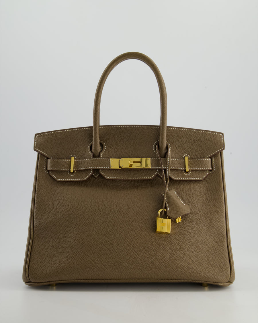 Hermès Birkin 30 Retourne Bag in Etoupe Epsom Leather with Gold Hardware