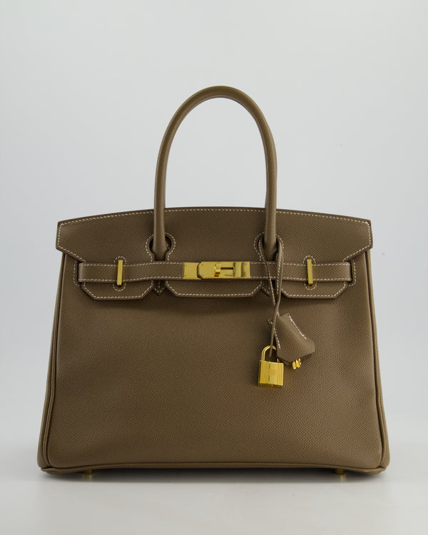 Hermès Birkin 30 Retourne Bag in Etoupe Epsom Leather with Gold Hardware