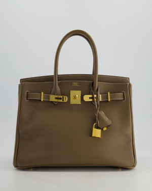 Hermès Birkin 30 Retourne Bag in Etoupe Epsom Leather with Gold Hardware
