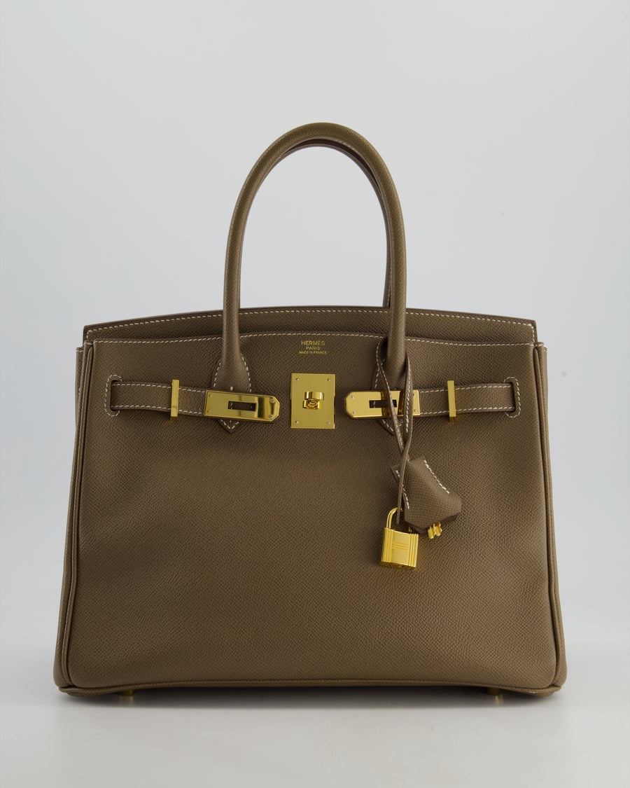 Hermès Birkin 30 Retourne Bag in Etoupe Epsom Leather with Gold Hardware
