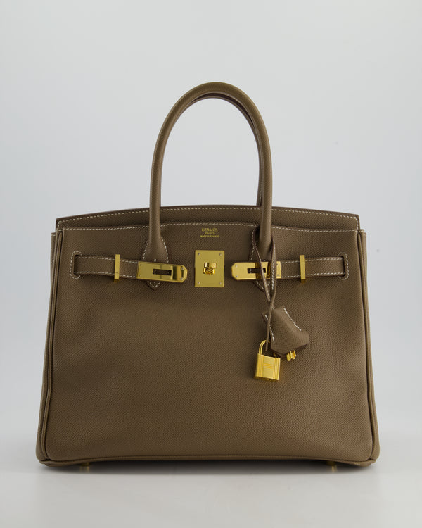 Hermès Birkin 30 Retourne Bag in Etoupe Epsom Leather with Gold Hardware
