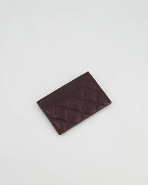 Chanel Merlot Quilted Card-Holder in Caviar Leather with Champagne Gold Hardware
