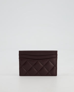 Chanel Merlot Quilted Card-Holder in Caviar Leather with Champagne Gold Hardware