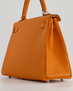 Hermès Kelly 25 Retourne Bag in Orange Togo Leather with Palladium Hardware