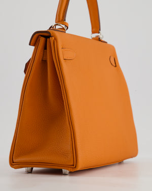 Hermès Kelly 25 Retourne Bag in Orange Togo Leather with Palladium Hardware