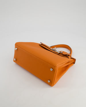 Hermès Kelly 25 Retourne Bag in Orange Togo Leather with Palladium Hardware