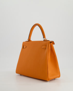 Hermès Kelly 25 Retourne Bag in Orange Togo Leather with Palladium Hardware