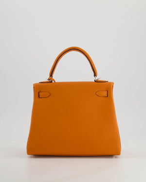 Hermès Kelly 25 Retourne Bag in Orange Togo Leather with Palladium Hardware
