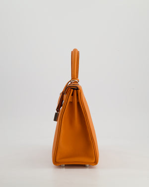 Hermès Kelly 25 Retourne Bag in Orange Togo Leather with Palladium Hardware