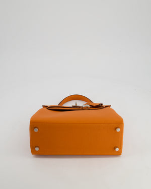 Hermès Kelly 25 Retourne Bag in Orange Togo Leather with Palladium Hardware