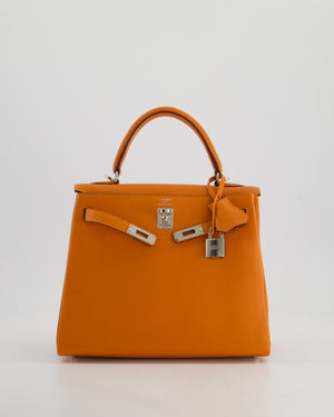 Hermès Kelly 25 Retourne Bag in Orange Togo Leather with Palladium Hardware