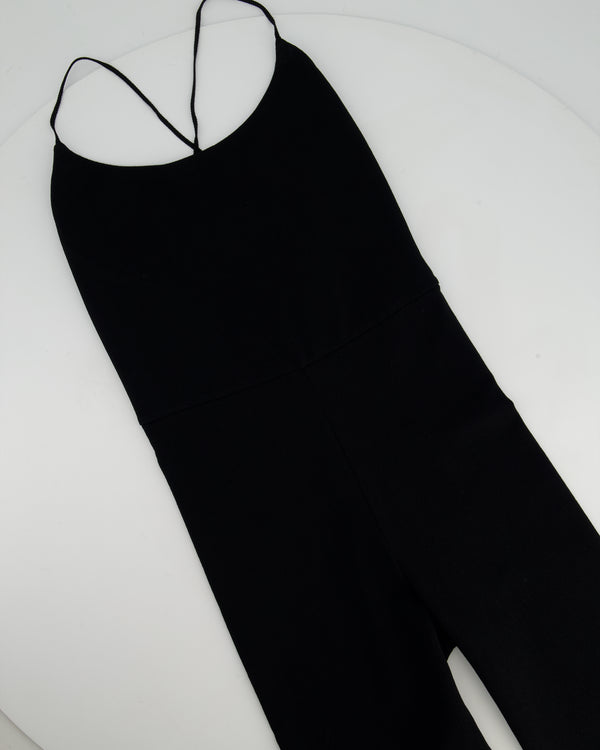 Valentino Black Spandex Spaghetti Strap Full Leg Bodysuit Size XS (UK 4)