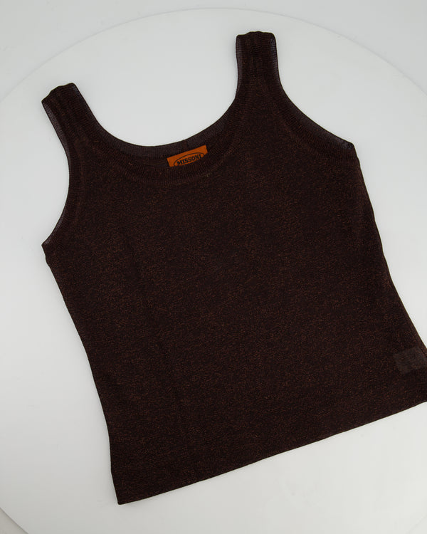 Missoni Metallic Brown Sleeveless Top Size IT 38/40 (UK 6/8)