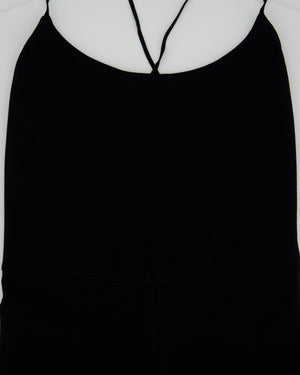 Valentino Black Spandex Spaghetti Strap Full Leg Bodysuit Size XS (UK 4)
