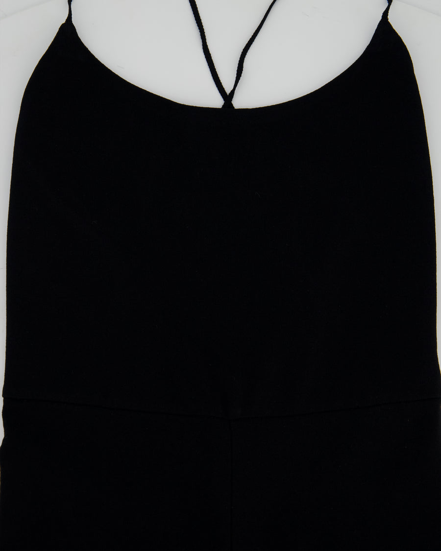 Valentino Black Spandex Spaghetti Strap Full Leg Bodysuit Size XS (UK 4)