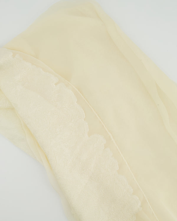 Etro Cream Ivory Floral Veil with Embroidery Details