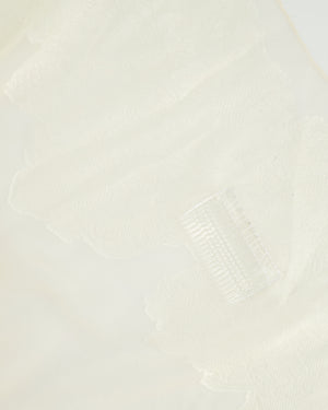 Etro Cream Ivory Floral Veil with Embroidery Details