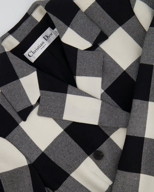 Christian Dior Black and White Checkered Double-Breasted Wool Jacket Size FR 42 (UK 14)