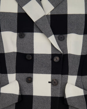 Christian Dior Black and White Checkered Double-Breasted Wool Jacket Size FR 42 (UK 14)