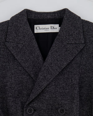 Christian Dior Grey Wool Double Breasted Jacket with Pockets Size FR 44 (UK 16)