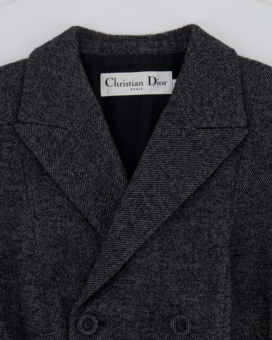 Christian Dior Grey Wool Double Breasted Jacket with Pockets Size FR 44 (UK 16)