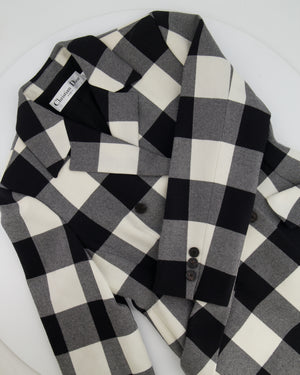 Christian Dior Black and White Checkered Double-Breasted Wool Jacket Size FR 42 (UK 14)