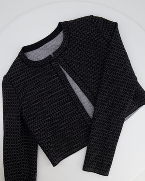 Alaia Black and Silver Embellished Cropped Cardigan Size FR 38 (UK 10)