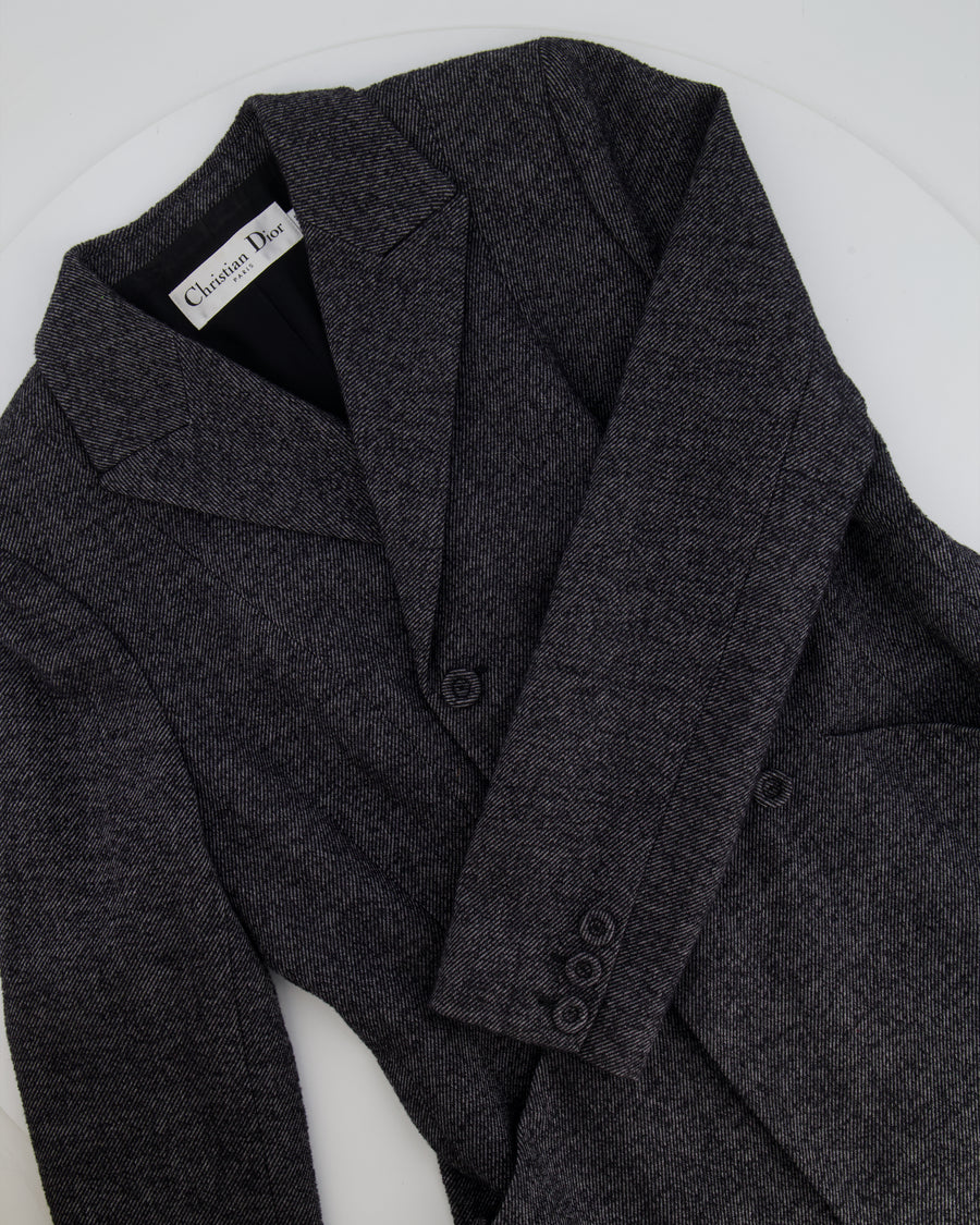 Christian Dior Grey Wool Double Breasted Jacket with Pockets Size FR 44 (UK 16)