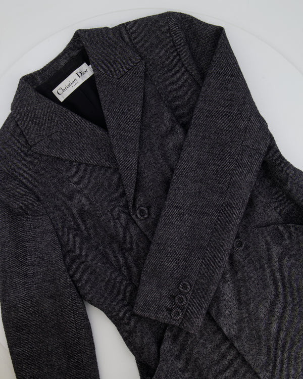 Christian Dior Grey Wool Double Breasted Jacket with Pockets Size FR 44 (UK 16)