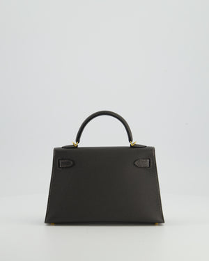 *HOT COLOUR* Hermès Mini Kelly II 20 Bag in Graphite Epsom Leather with Gold Hardware