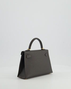 *HOT COLOUR* Hermès Mini Kelly II 20 Bag in Graphite Epsom Leather with Gold Hardware
