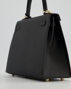 Hermès Kelly 25 Sellier Bag in Noir Epsom Leather with Gold Hardware