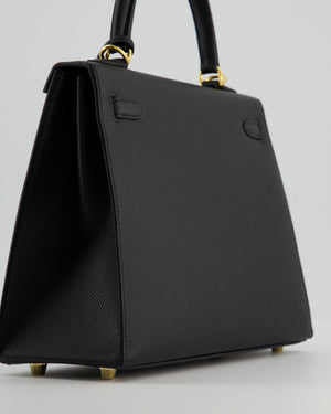 Hermès Kelly 25 Sellier Bag in Noir Epsom Leather with Gold Hardware
