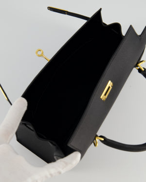 Hermès Kelly 25 Sellier Bag in Noir Epsom Leather with Gold Hardware