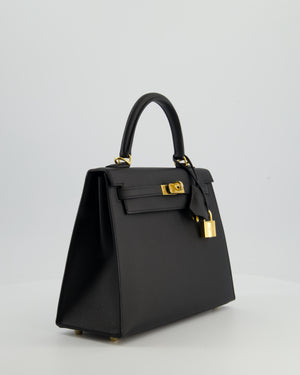 Hermès Kelly 25 Sellier Bag in Noir Epsom Leather with Gold Hardware